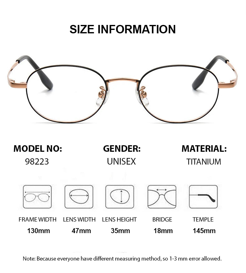 Summer Flower Women's Full Rim Flat Bottom Oval Titanium Eyeglasses 98223 Full Rim Summer Flower