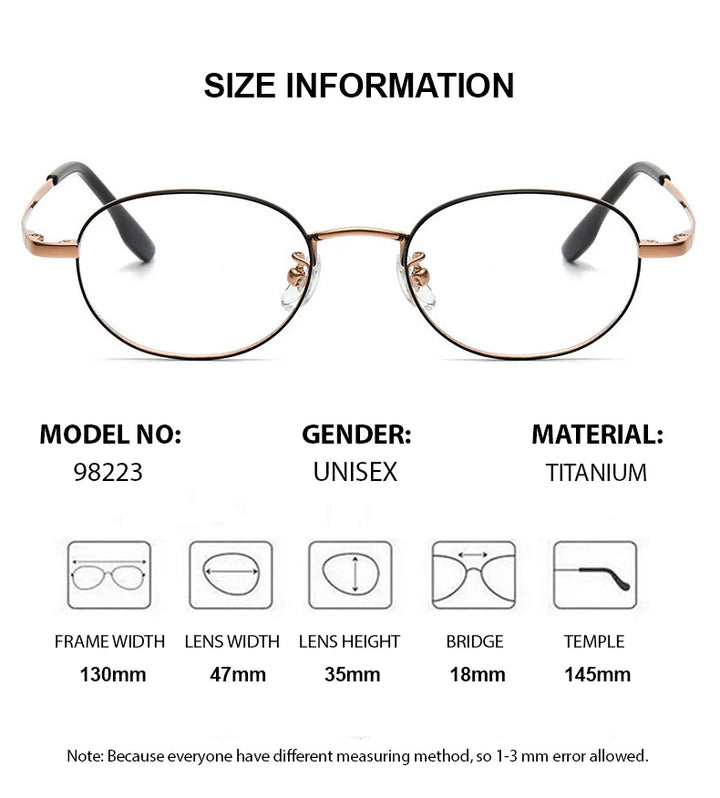 Summer Flower Women's Full Rim Flat Bottom Oval Titanium Eyeglasses 98223 Full Rim Summer Flower