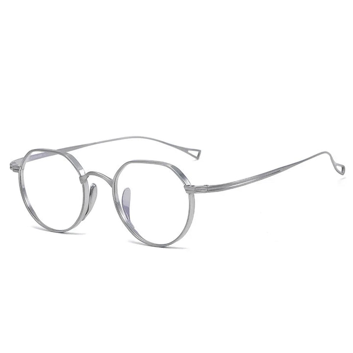 Yimaruili Unisex Full Rim Polygonal Pure Titanium Eyeglasses KMN9916 — view 6 | Yimaruili at FuzWeb