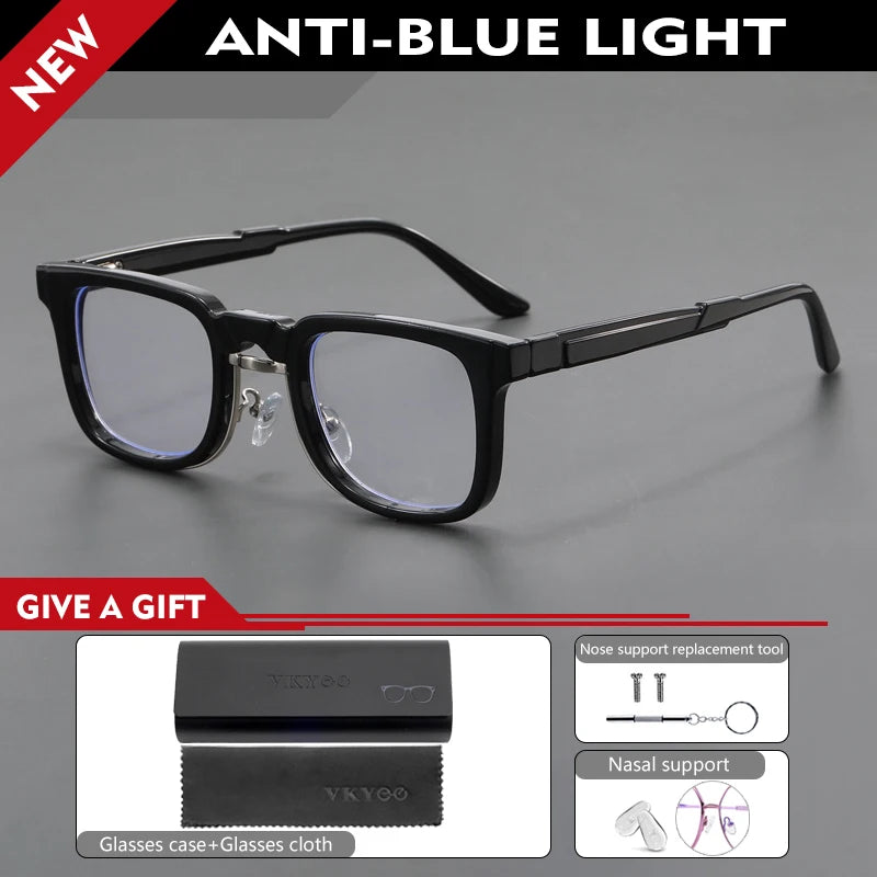 Vicky Unisex Full Rim Flat Top Square Pc Alloy Reading Glasses 10082