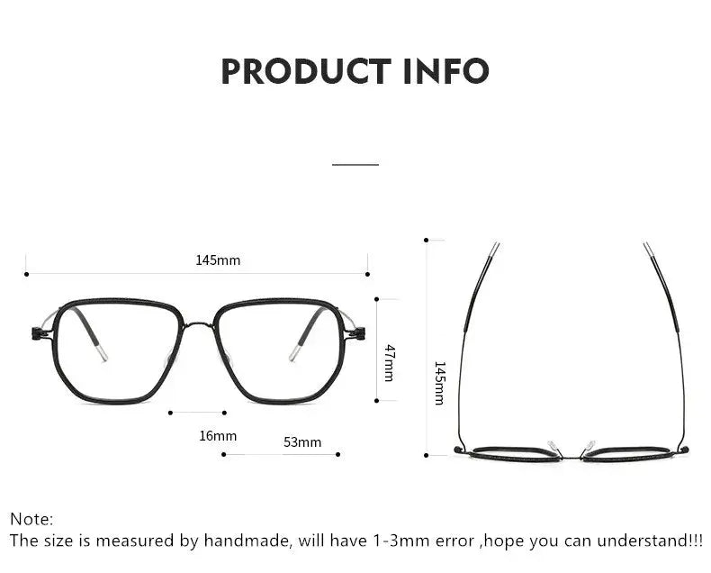 Aimee LIN808094  Full Rim Acetate & Screwless Titanium Square Frames FuzWeb