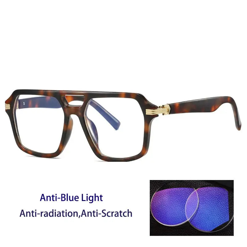 Kocolior 225900 Unisex Full Rim Square Double Bridge Tr 90 Frames FuzWeb