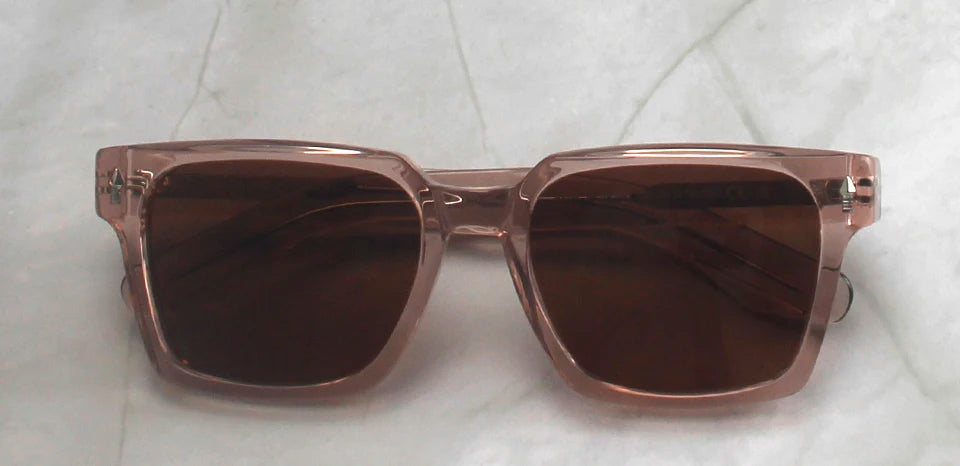 Esnbie Unisex Full Rim Square Brow Line Acetate Tac Sunglasses 240821