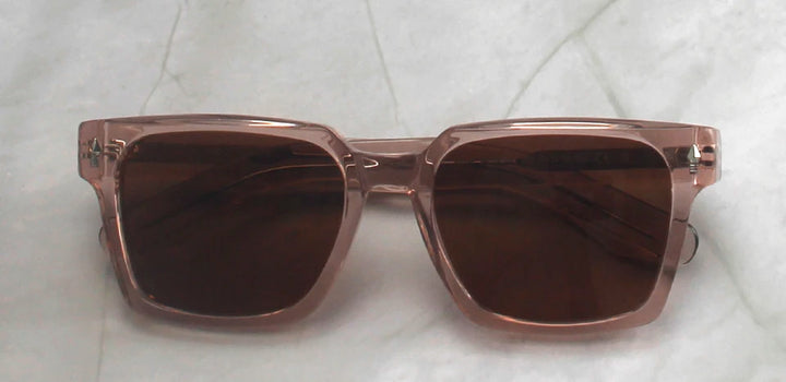 Esnbie Unisex Full Rim Square Brow Line Acetate Tac Sunglasses 240821