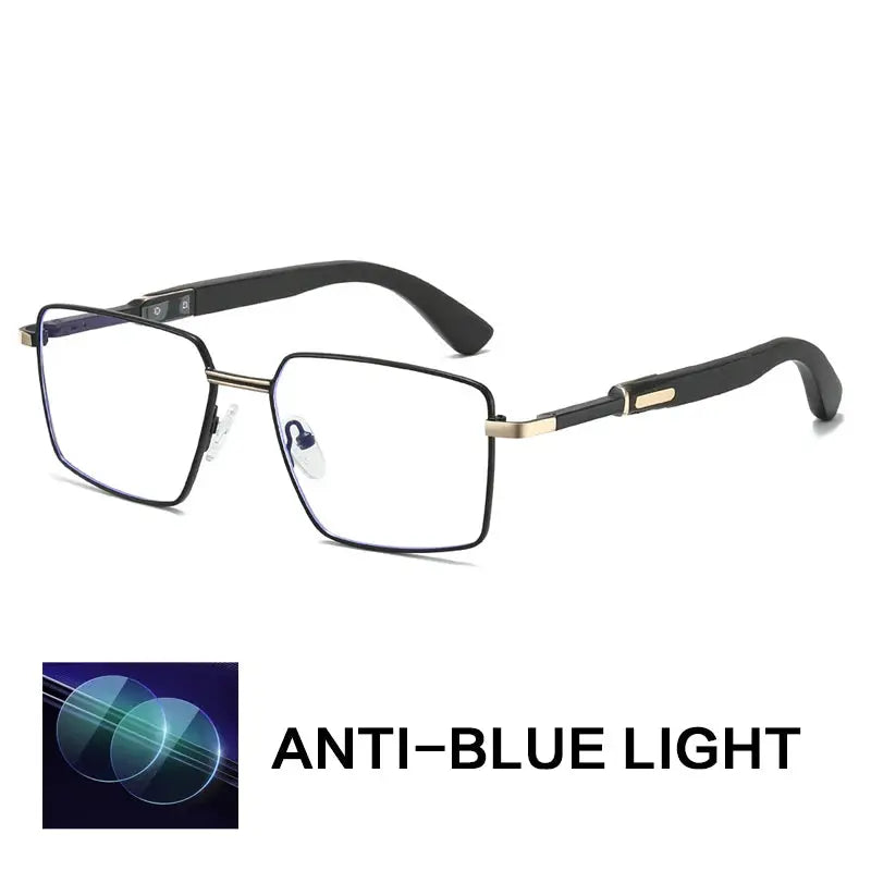 Gatenac Unisex Full Rim Polygon Square Alloy Wood Eyeglasses 794003 Gatenac