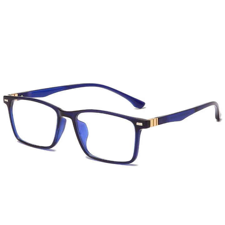 KatKani Men's Full Rim Square Tr 90 Eyeglasses 229224 Full Rim KatKani Eyeglasses Transparent Blue  