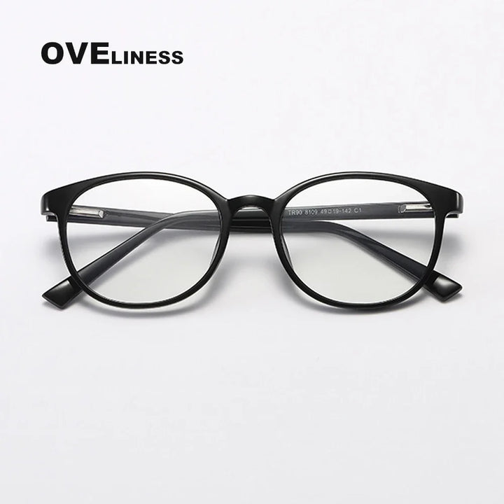 Oveliness Women's Full Rim Round Square Tr 90 Titanium Eyeglasses 398109