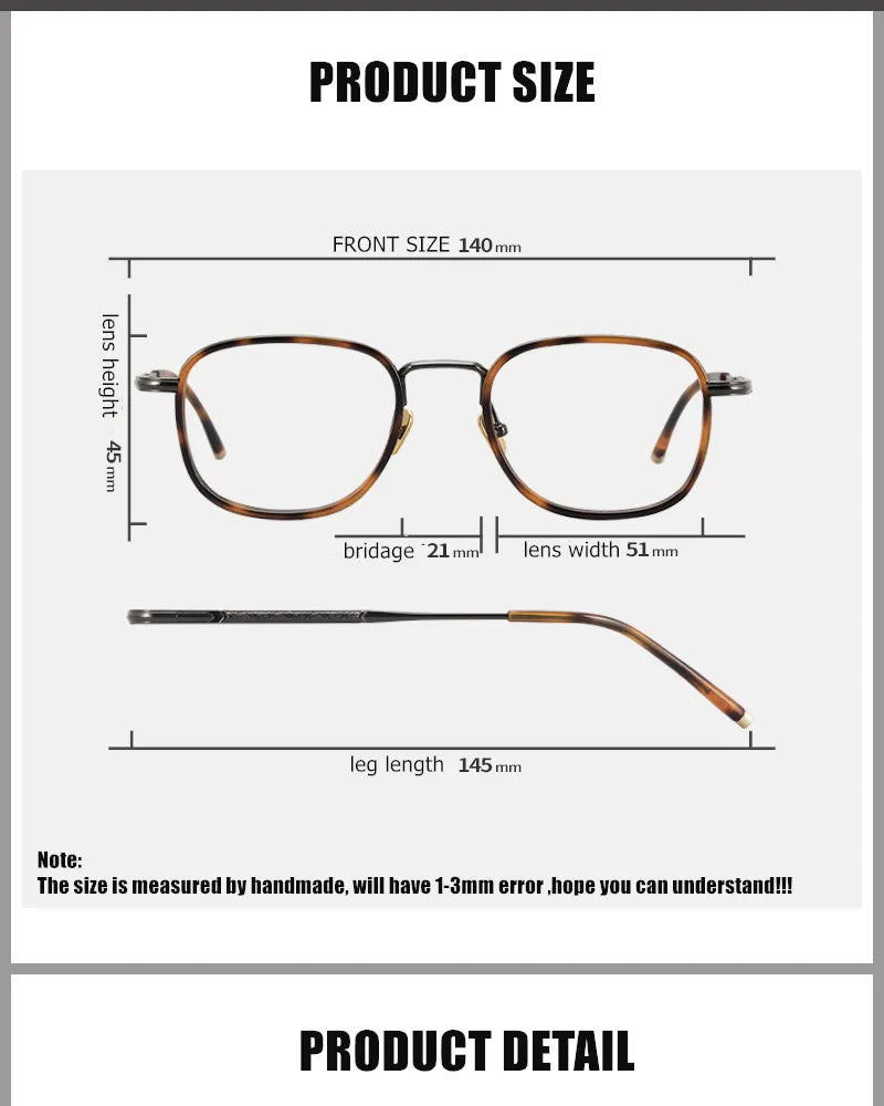 Aimee Unisex Full Rim Square Acetate Titanium Eyeglasses 21140