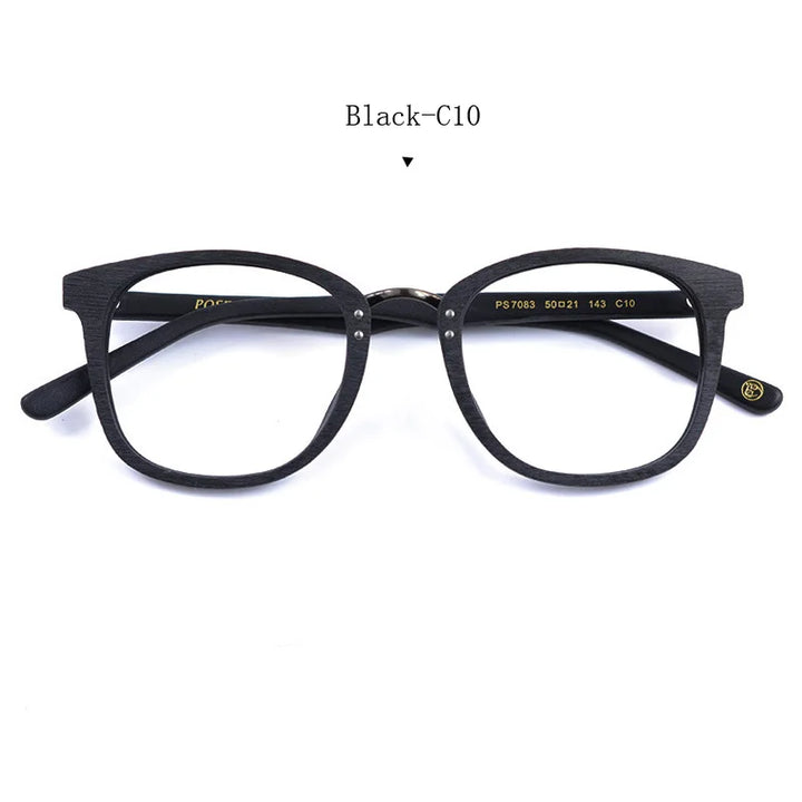 Hdcrafter Unisex Full Rim Square Acetate Alloy Eyeglasses 347083