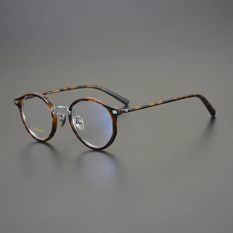 Aimee Unisex Full Rim Round Titanium Acetate Eyeglasses 777040