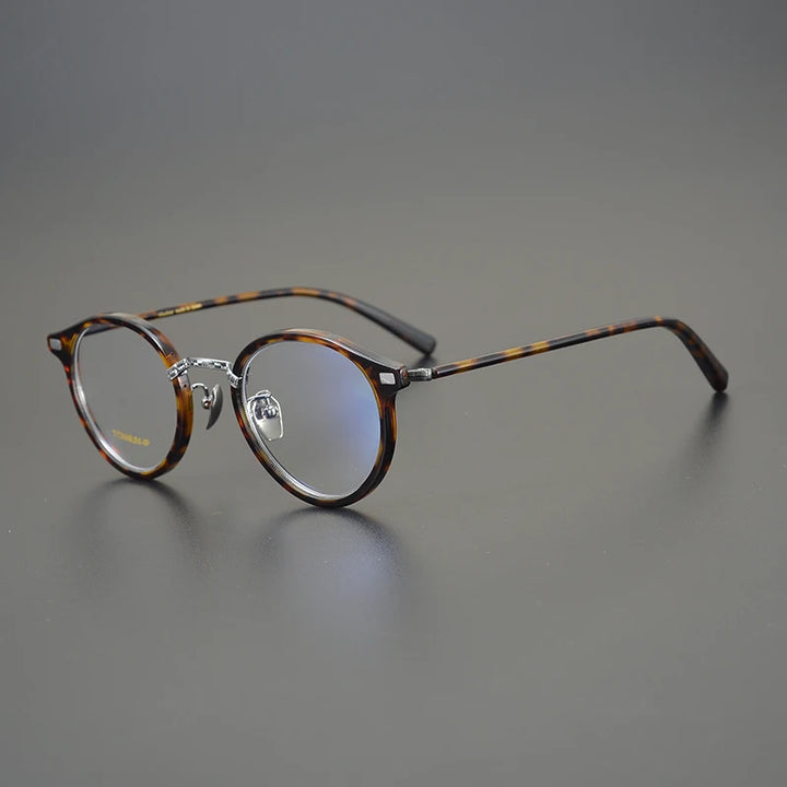 Aimee Unisex Full Rim Round Titanium Acetate Eyeglasses 777040