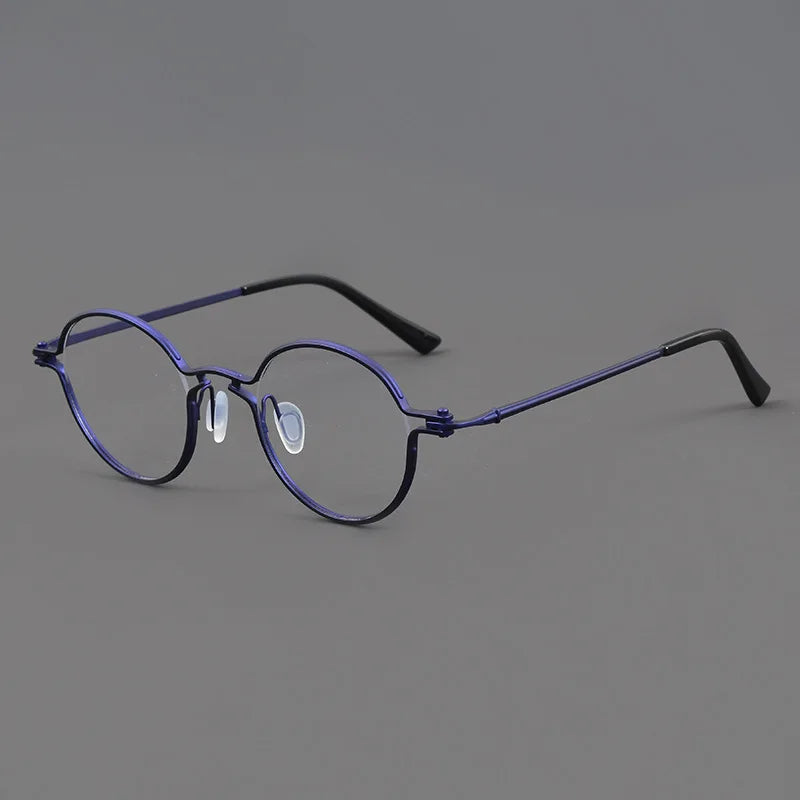 Aimee Unisex Full Rim Round Titanium Acetate Eyeglasses 185895 Full Rim Aimee Blue  