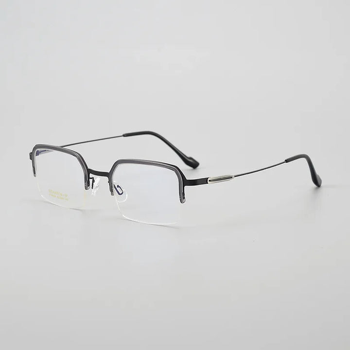 Hewei Unisex Semi Rim Square Titanium Acetate Eyeglasses 4006 Semi Rim Hewei grey  