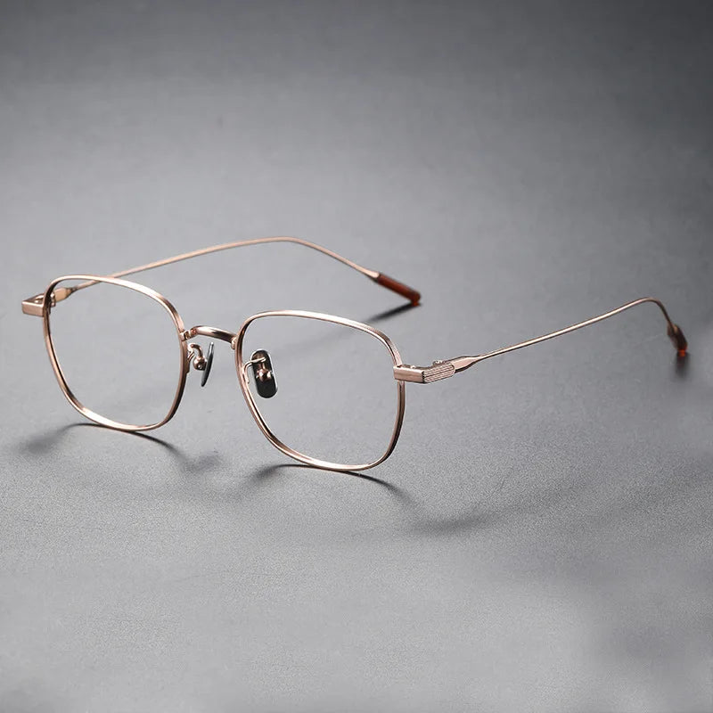 Aimee Unisex Full Rim Square Titanium Eyeglasses 80805 Full Rim Aimee rose-golden  