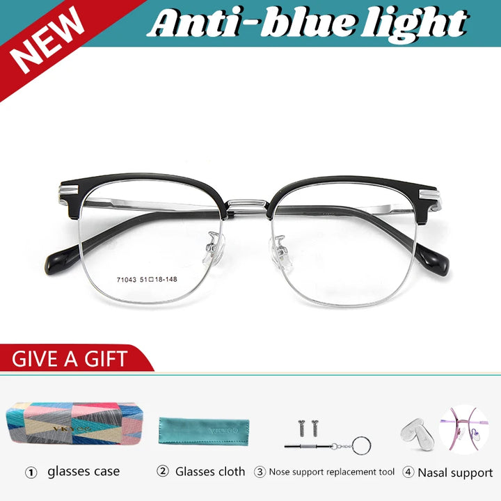 Vicky Unisex Full Rim Oval Square Tr 90 Alloy Reading Glasses 71043