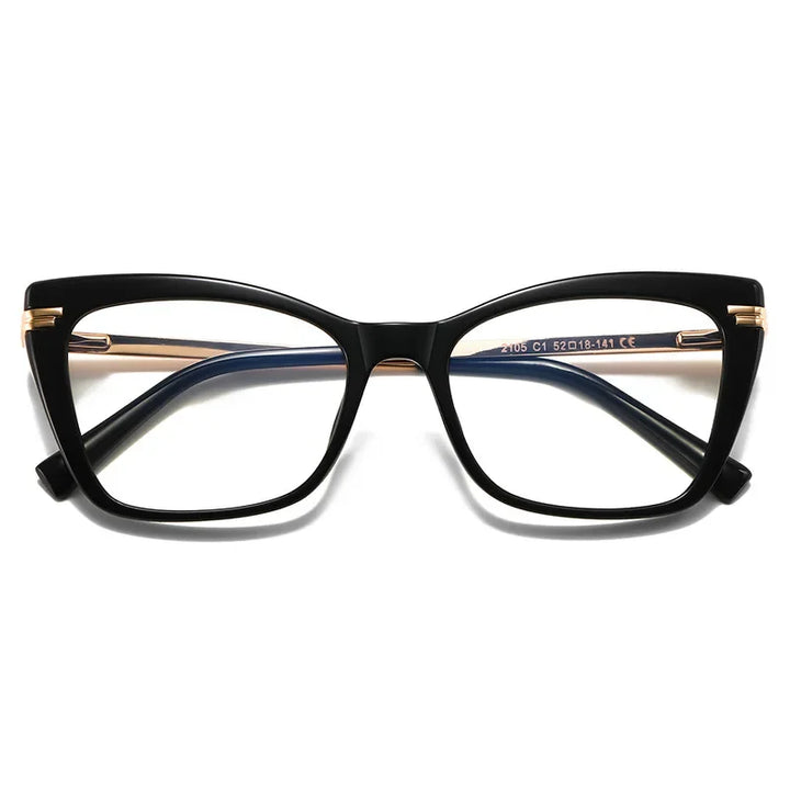 Hotony Women's Full Rim Square Cat Eye Tr 90 Alloy Eyeglasses 62105