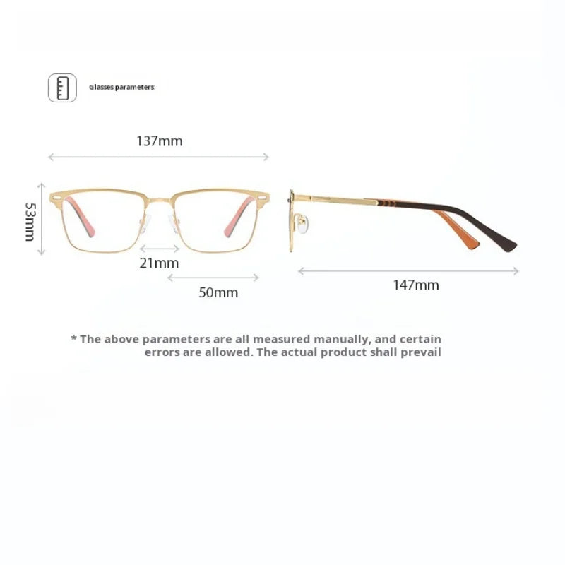 Xbora Women's Full Rim Square Titanium Eyeglasses Clip On Sunglasses 70447