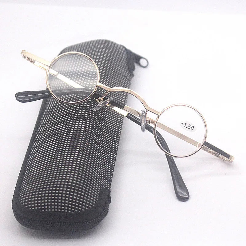 Cubojue Unisex Full Rim Small Round Alloy Reading Glasses 2330 Reading Glasses Cubojue   