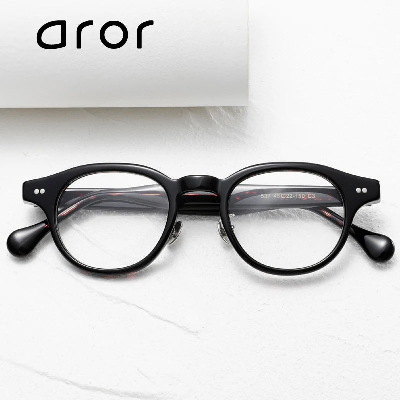 Aror Unisex Full Rim Oval Round Acetate Eyeglasses 842537 Full Rim Aror