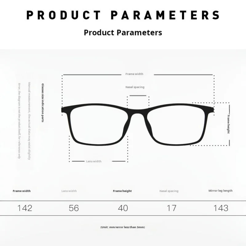 Xbora Unisex Full Rim Square Tr 90 Stainless Steel Eyeglasses 67053