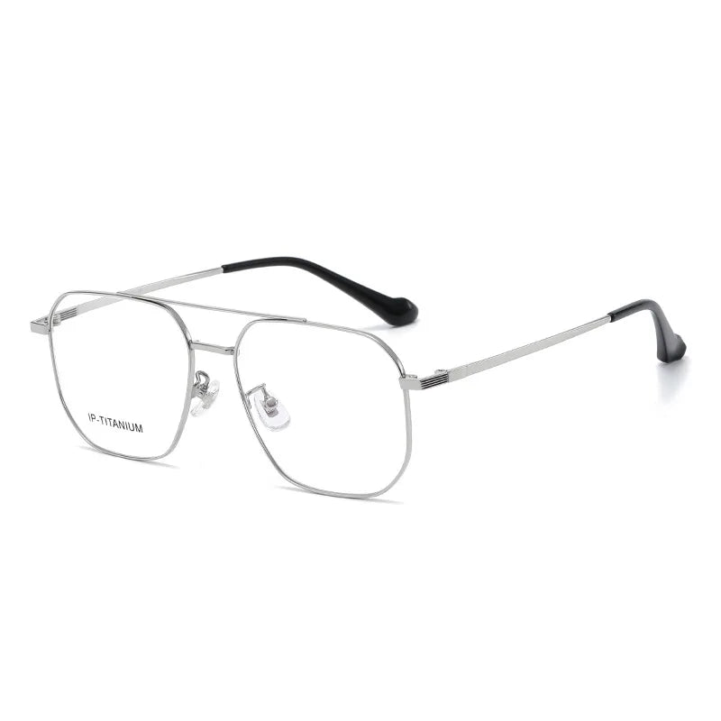 Yimaruili Unisex Full Rim Square Double Bridge Alloy Eyeglasses 98434