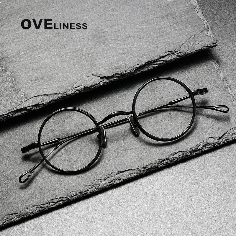 Oveliness Unisex Full Rim Round Titanium Acetate Eyeglasses O2208 Full Rim Oveliness   