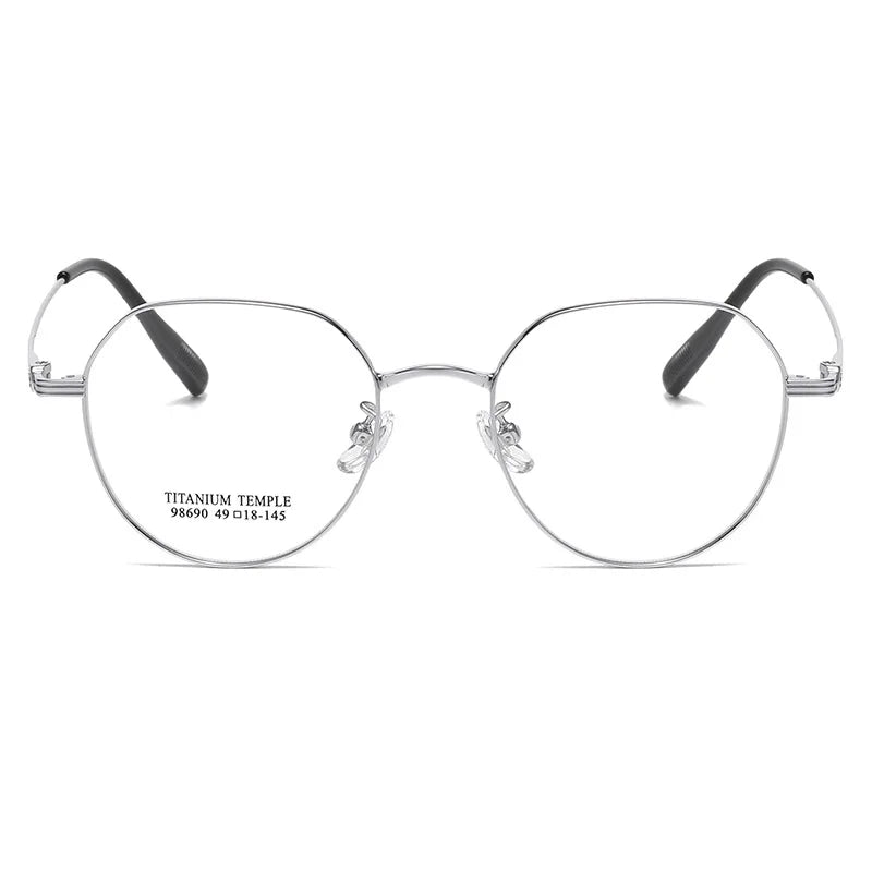 Momoja Women's Full Rim Flat Top Polygon Titanium Eyeglasses 98690