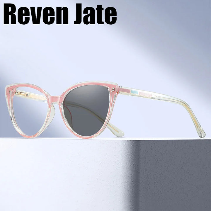 Reven Jate Women's Full Rim Oval Tr 90 Photochromic Eyeglasses 382170