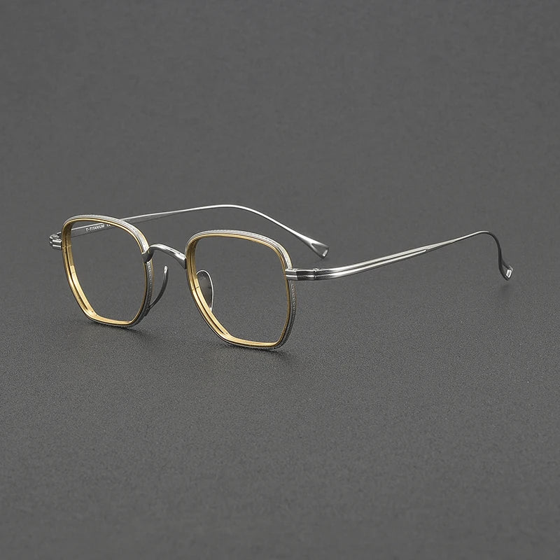 Muzz Unisex Full Rim Oval Polygon Titanium Eyeglasses 81233