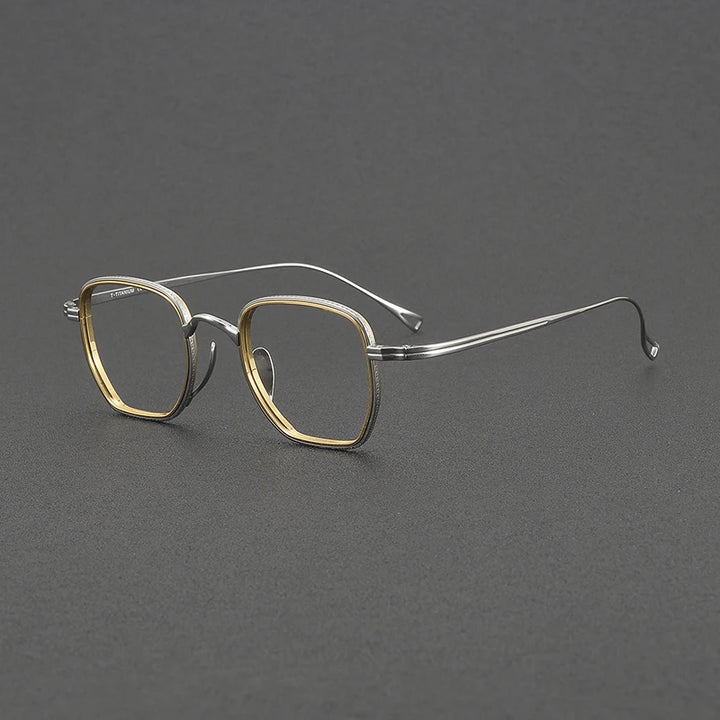 Muzz Unisex Full Rim Oval Polygon Titanium Eyeglasses 81233