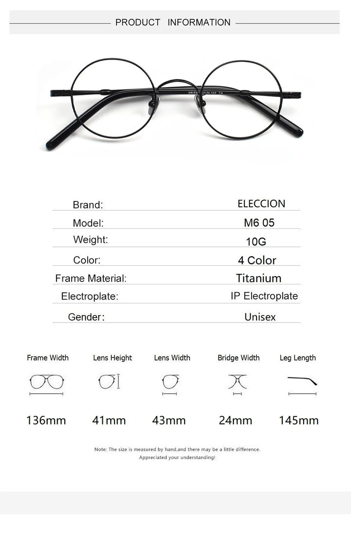 Eleccion Women's Full Rim Round Titanium Eyeglasses 12605 Full Rim Eleccion