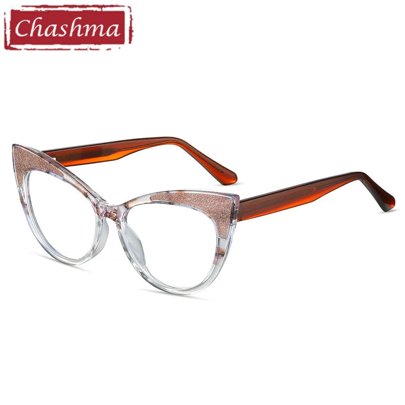 Chashma Ottica Women's Full Rim Cat Eye TR 90 Titanium Eyeglasses 87274