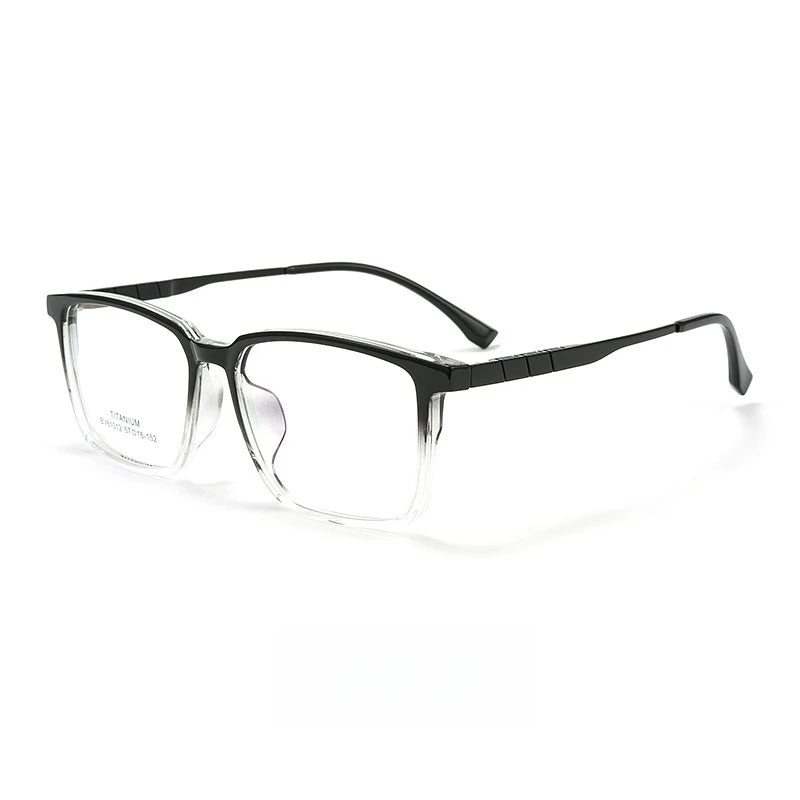 Yimaruili Men's Full Rim Big Square Tr 90 Titanium Eyeglasses 61012 Full Rim Yimaruili Eyeglasses Gradient Black  