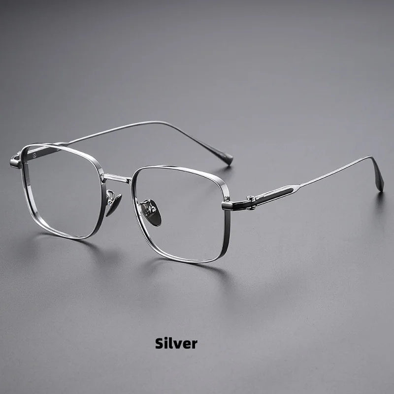 Hdcrafter Men's Full Rim Square Polygon Titanium Eyeglasses 809841