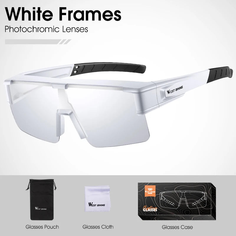 West Biking Unisex Semi Rim Square Polycarbonate Over Frame Sunglasses 930703