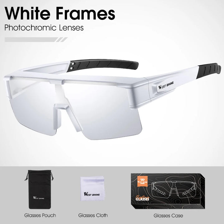 West Biking Unisex Semi Rim Square Polycarbonate Over Frame Sunglasses 930703