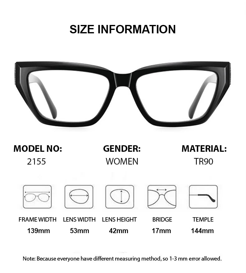 Summer Flower Women's Full Rim Cat Eye Tr 90 Titanium Eyeglasses 62155