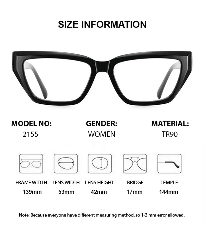 Summer Flower Women's Full Rim Cat Eye Tr 90 Titanium Eyeglasses 62155