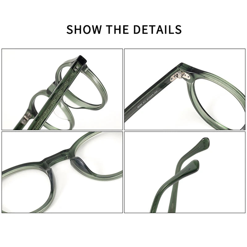 Black Mask Unisex Full Rim Round Acetate Eyeglasses BM-SH8095