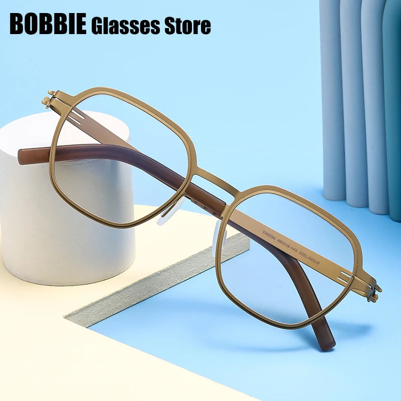 Bobbie Women's Full Rim Polygon Oval Screwless Steel Eyeglasses 464818