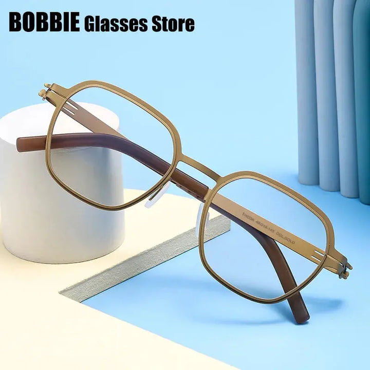 Bobbie 481646 Full Rim Women’s Polygon Stainless Steel Frames — view 1 | Bobbie at FuzWeb