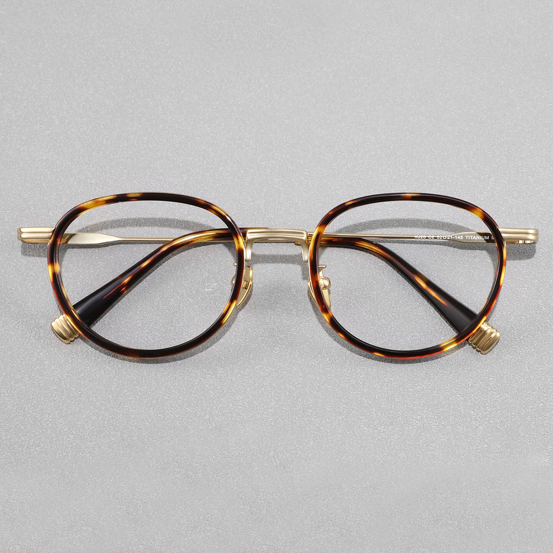 Black Mask Unisex Full Rim Round Titanium Eyeglasses BM-KJ20