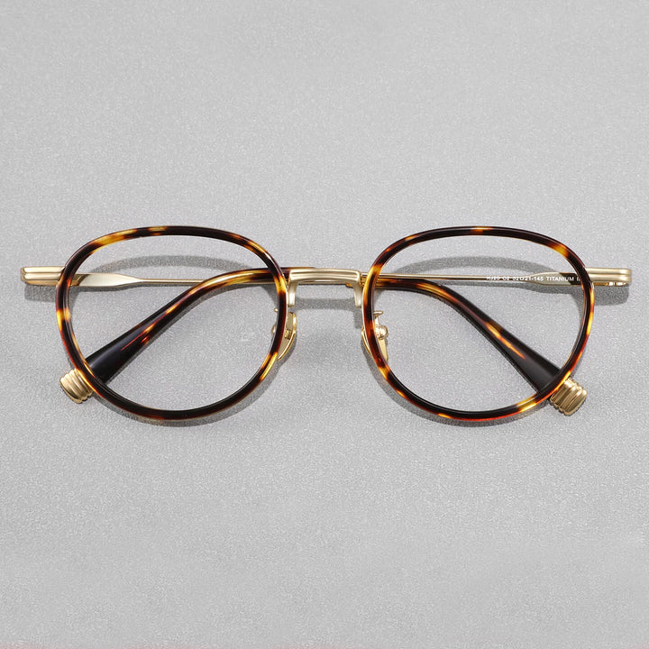 Black Mask Unisex Full Rim Round Titanium Eyeglasses BM-KJ20