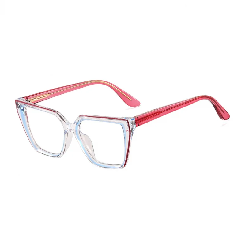 Ralferty Women's Full Rim Square Cat Eye Acetate Eyeglasses R97714 Full Rim Ralferty C8 Blue Red CHINA 