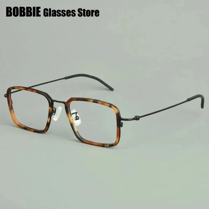 Bobbie Unisex Full Rim Big Square Titanium Acetate Eyeglasses 975013