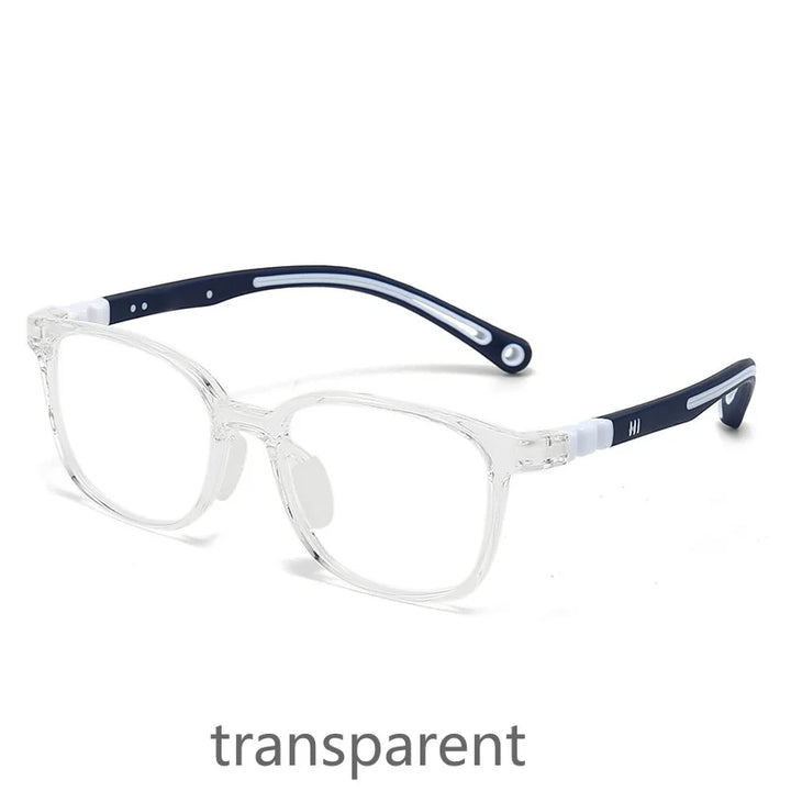 KatKani Unisex Children's Full Rim Square Tr 90 Eyeglasses D101 Full Rim KatKani Eyeglasses transparent  