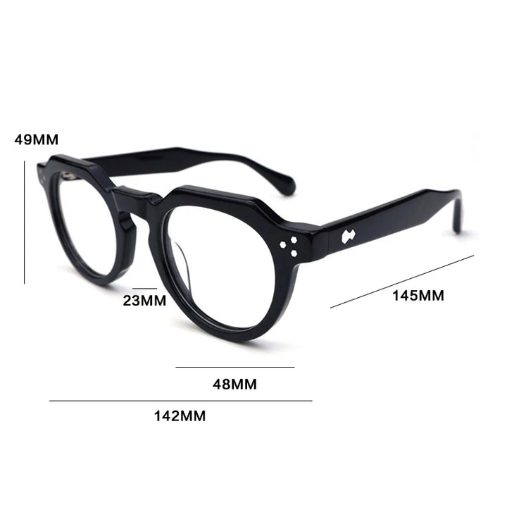 Gatenac Unisex Full Rim Flat Top Oval Acetate Reading Glasses G62207