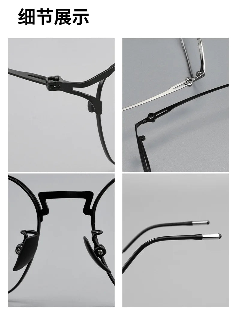Gmei Optical T1377X men's square titanium alloy prescription eyeglasses — view 9