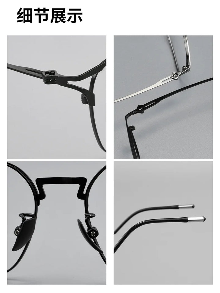 Gmei Optical T1377X men's square titanium alloy prescription eyeglasses — view 9