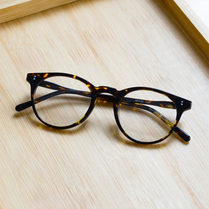 Black Mask Unisex Full Rim Round Acetate Eyeglasses BM-O5183